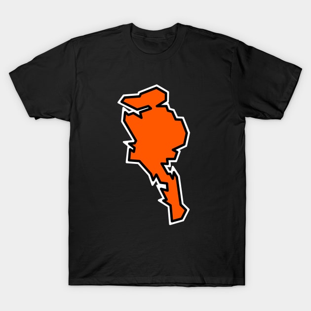 Quadra Island in Tangerine Orange - Solid Simple Silhouette - Quadra Island T-Shirt by City of Islands